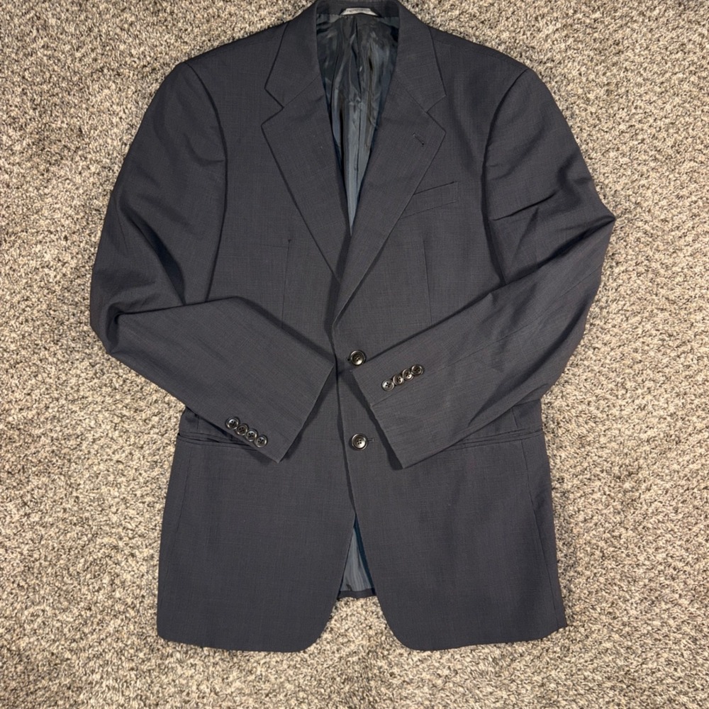Armani Collezioni Vintage Wool Blazer 38R Gray 2-Button Sport Coat Saks